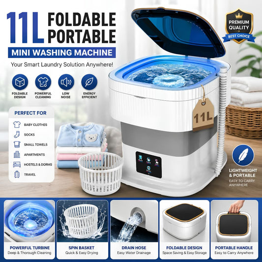 Foldable Portable Mini Washing Machine – Compact Laundry Solution