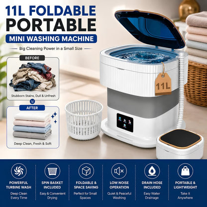 Foldable Portable Mini Washing Machine – Compact Laundry Solution