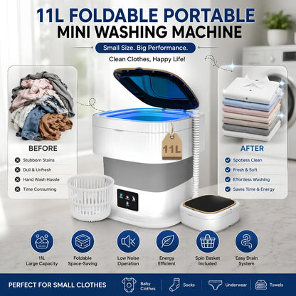 Foldable Portable Mini Washing Machine – Compact Laundry Solution