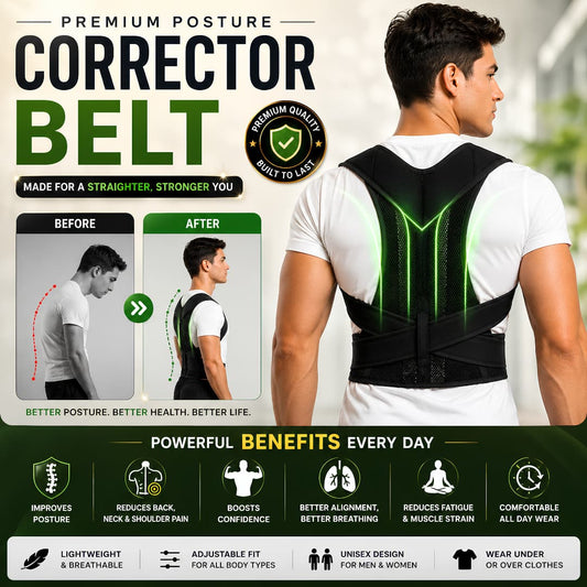 Adjustable Posture Corrector Belt – Back & Shoulder Support Brace