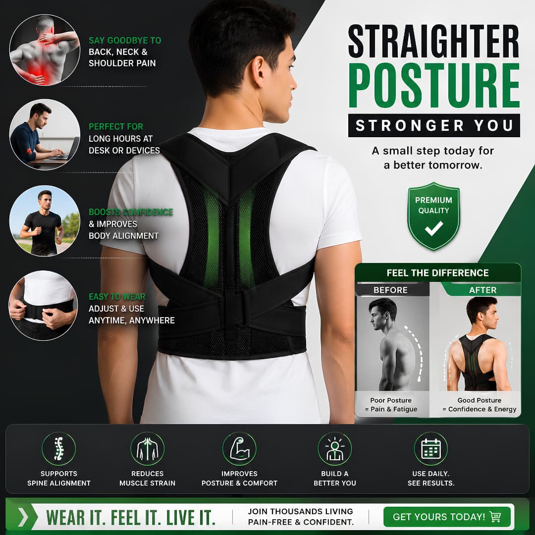 Adjustable Posture Corrector Belt – Back & Shoulder Support Brace