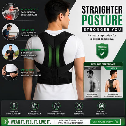 Adjustable Posture Corrector Belt – Back & Shoulder Support Brace