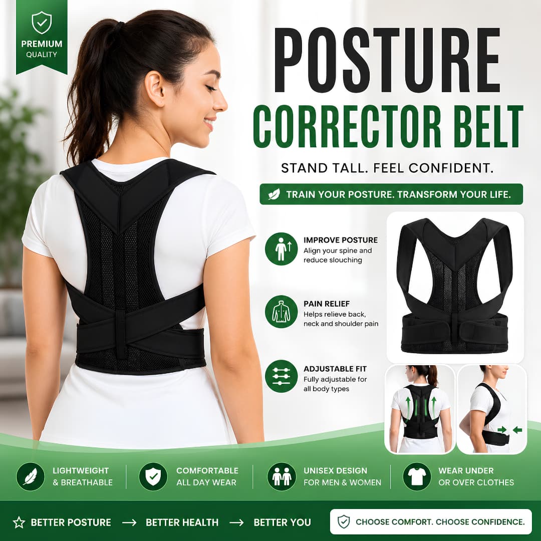 Adjustable Posture Corrector Belt – Back & Shoulder Support Brace