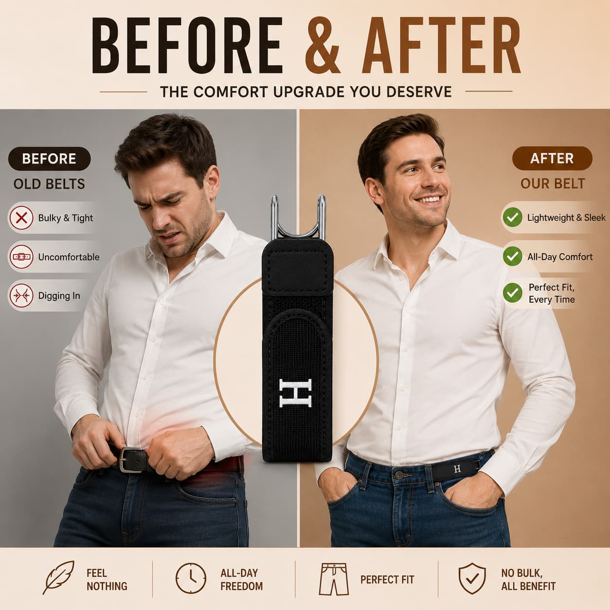 Buckle-Free Elastic Belt Stretchable, Adjustable & Comfortable - BUY 1 GET 1 FREE