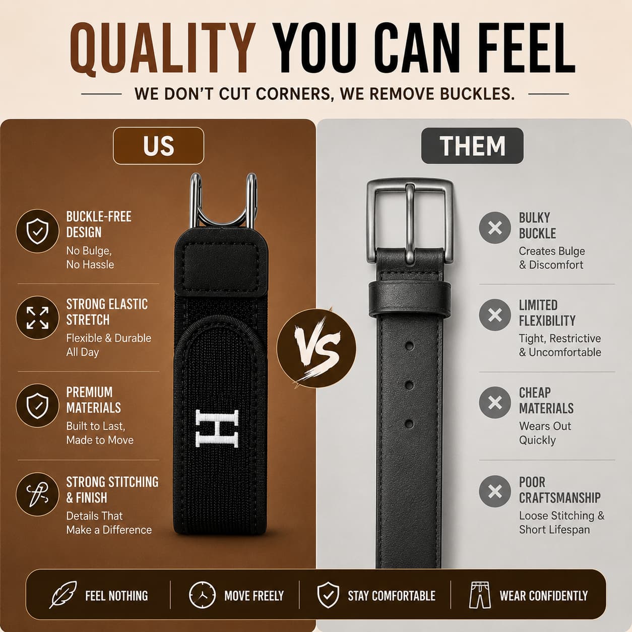 Buckle-Free Elastic Belt Stretchable, Adjustable & Comfortable - BUY 1 GET 1 FREE